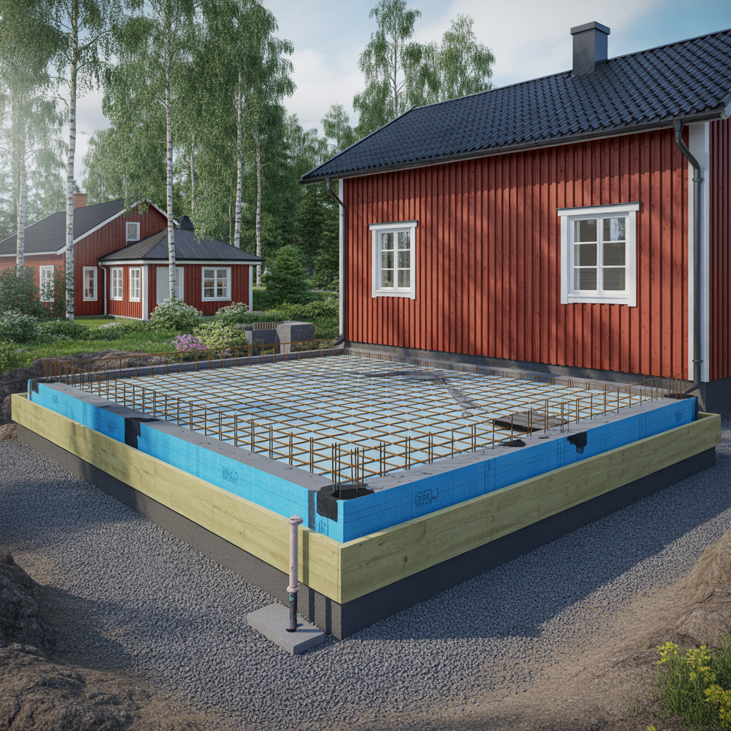 gjuta betongplatta till garage kostnad isolering och tjockle