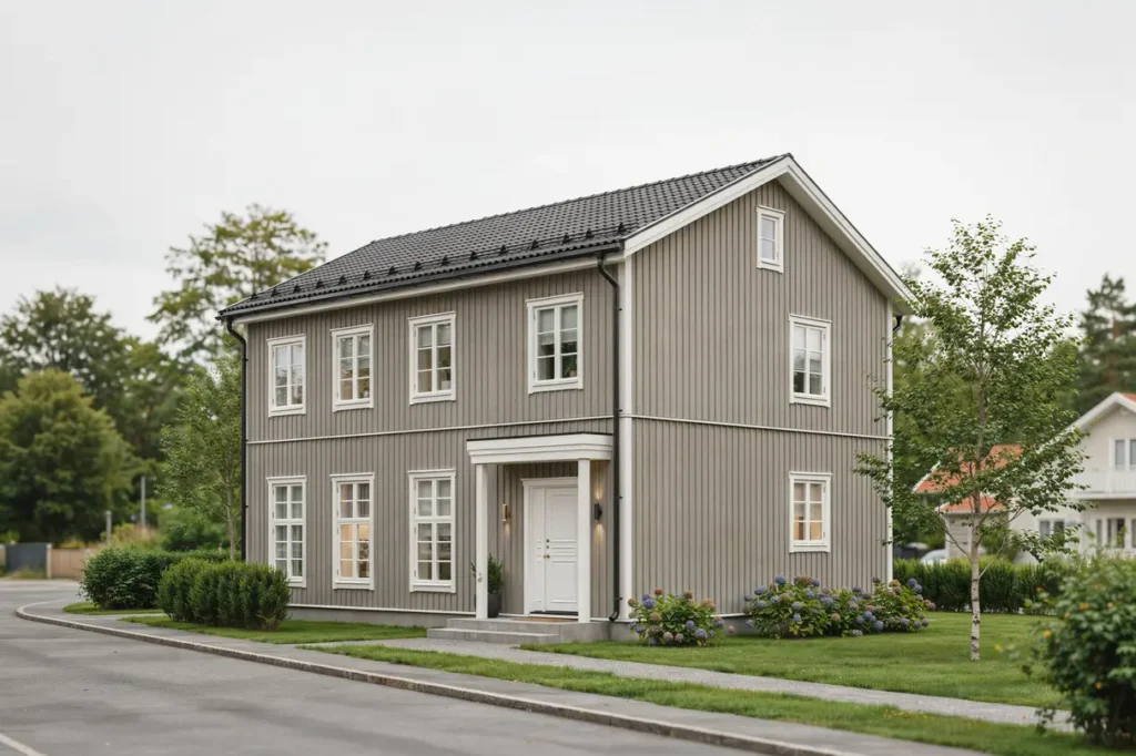 fasadrenovering och byte av ytterpanel p villa i enebyberg